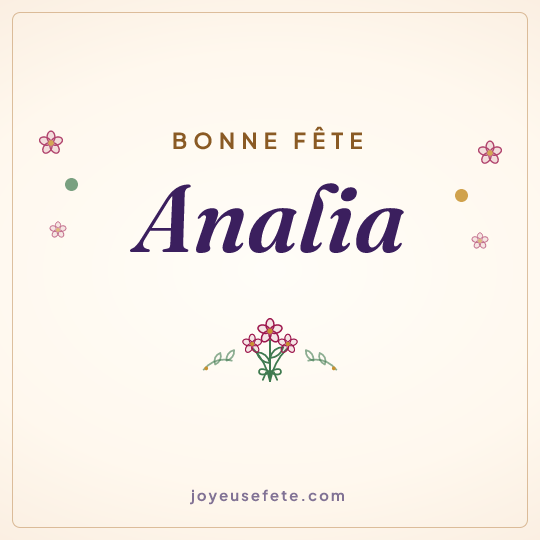 Image carrée « Bonne fête Analia » pour WhatsApp
