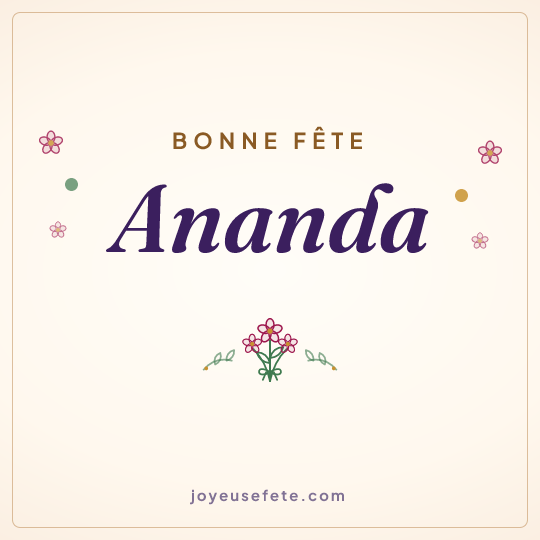 Image carrée « Bonne fête Ananda » pour WhatsApp