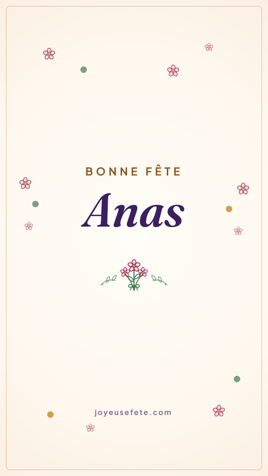 Image « Bonne fête Anas » au format story