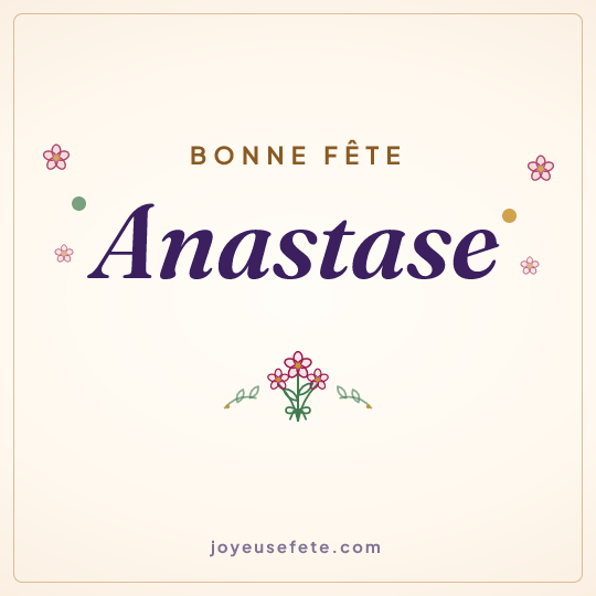 Image carrée « Bonne fête Anastase » pour WhatsApp
