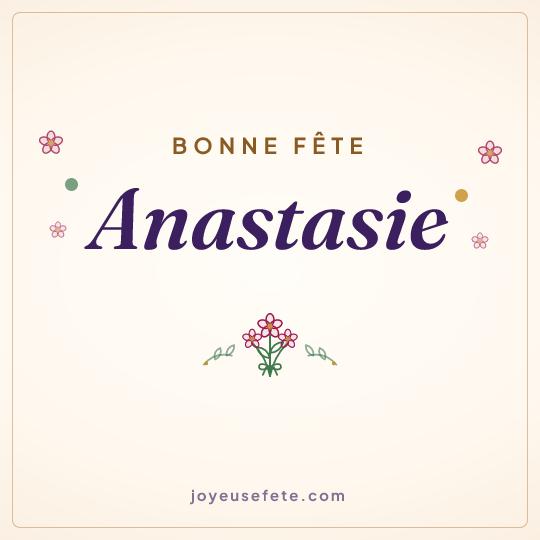 Image carrée « Bonne fête Anastasie » pour WhatsApp