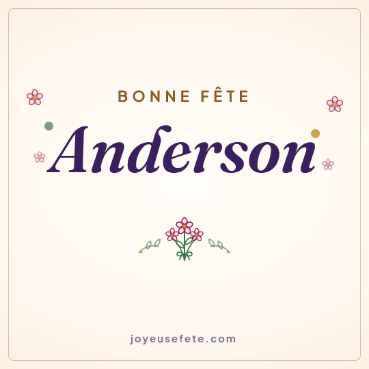 Image carrée « Bonne fête Anderson » pour WhatsApp