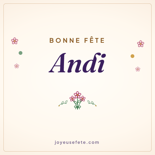 Image carrée « Bonne fête Andi » pour WhatsApp