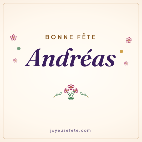 Image carrée « Bonne fête Andréas » pour WhatsApp