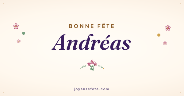 Image « Bonne fête Andréas » au format large