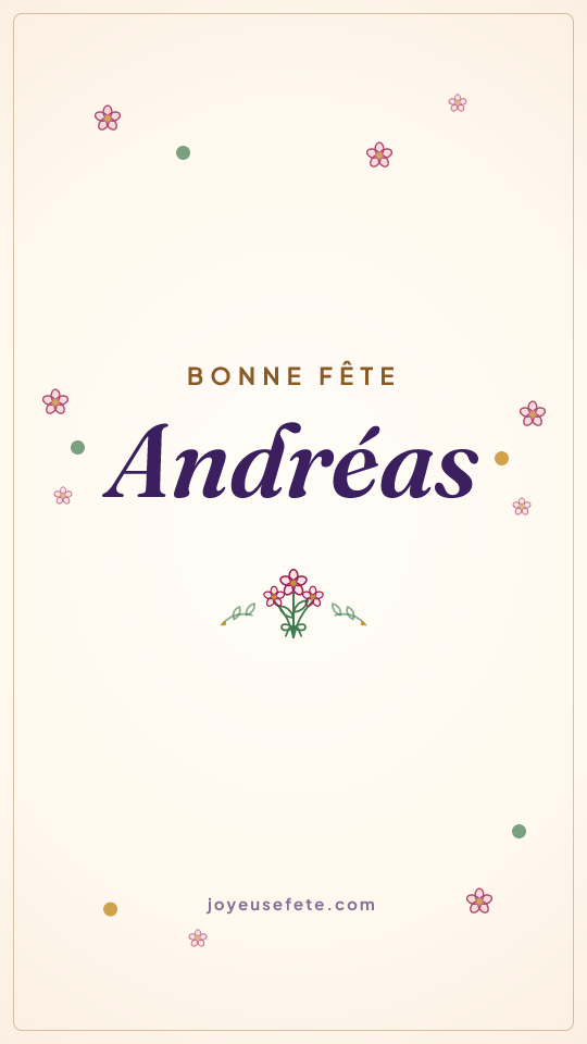 Image « Bonne fête Andréas » au format story