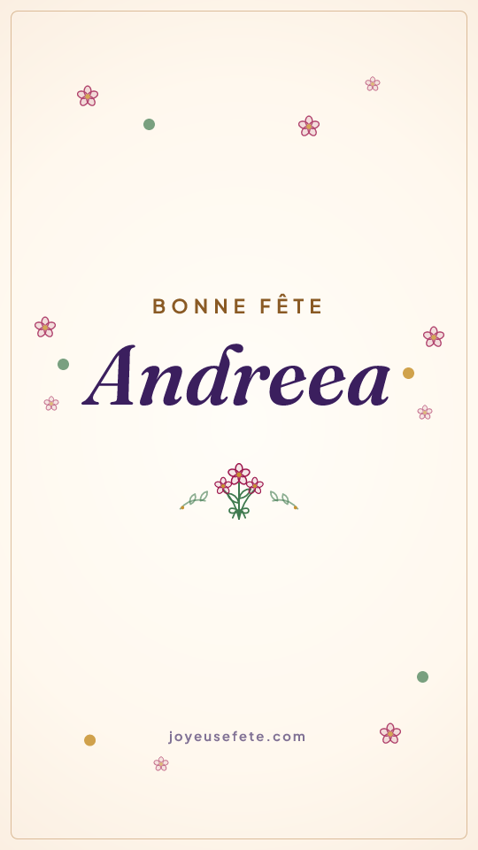 Image « Bonne fête Andreea » au format story