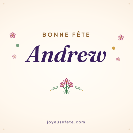 Image carrée « Bonne fête Andrew » pour WhatsApp