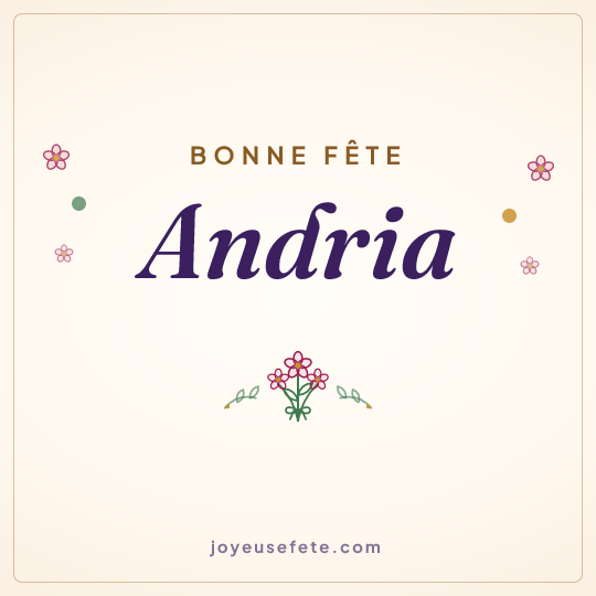 Image carrée « Bonne fête Andria » pour WhatsApp