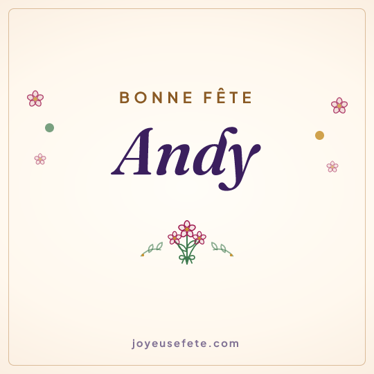 Image carrée « Bonne fête Andy » pour WhatsApp