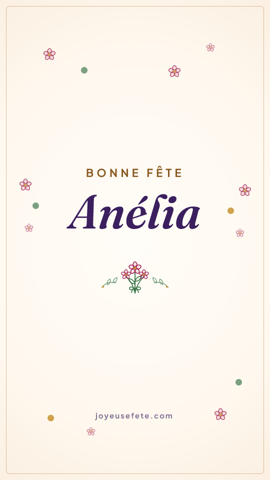 Image « Bonne fête Anélia » au format story