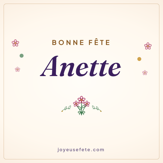 Image carrée « Bonne fête Anette » pour WhatsApp