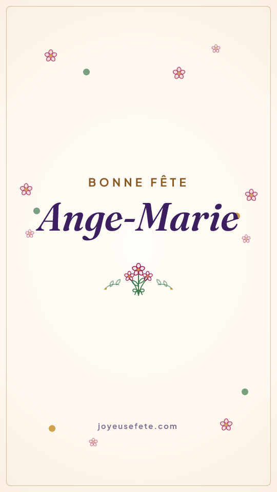 Image « Bonne fête Ange-Marie » au format story