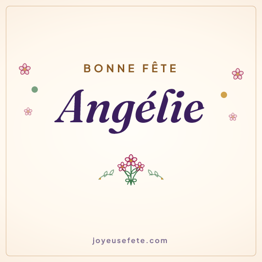 Image carrée « Bonne fête Angélie » pour WhatsApp