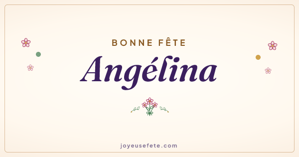 Image « Bonne fête Angélina » au format large