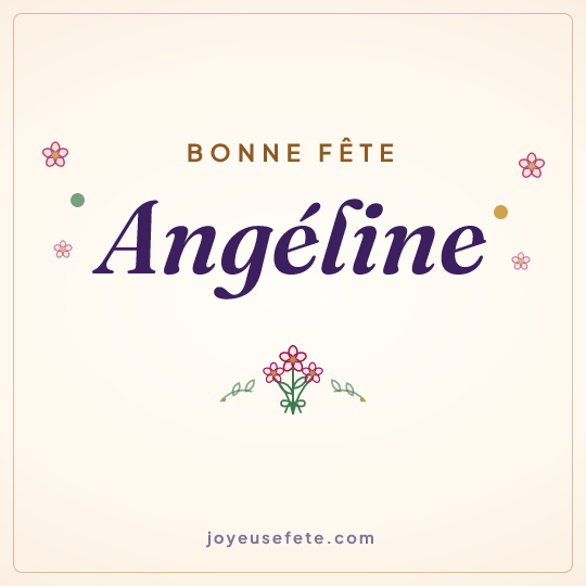 Image carrée « Bonne fête Angéline » pour WhatsApp