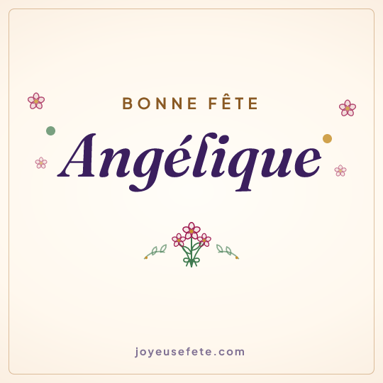Image carrée « Bonne fête Angélique » pour WhatsApp