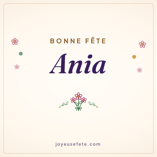 Image carrée « Bonne fête Ania » pour WhatsApp