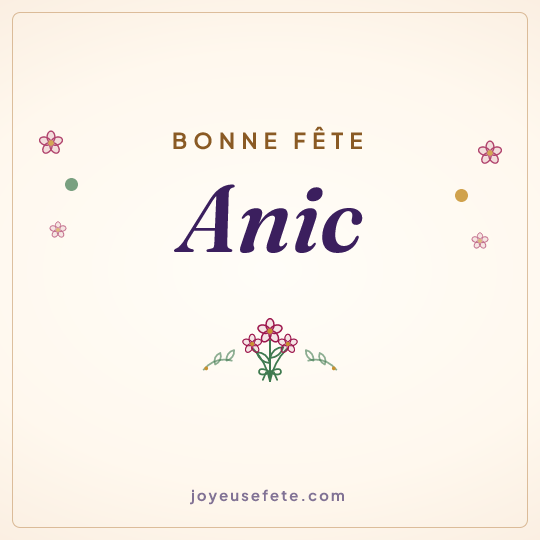 Image carrée « Bonne fête Anic » pour WhatsApp