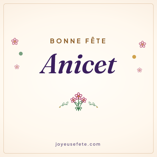 Image carrée « Bonne fête Anicet » pour WhatsApp
