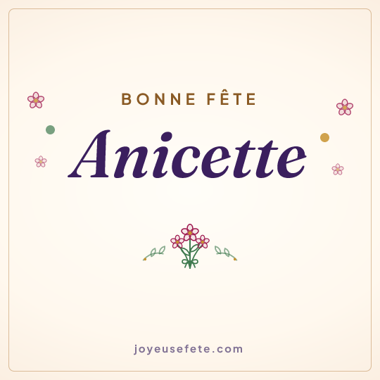 Image carrée « Bonne fête Anicette » pour WhatsApp