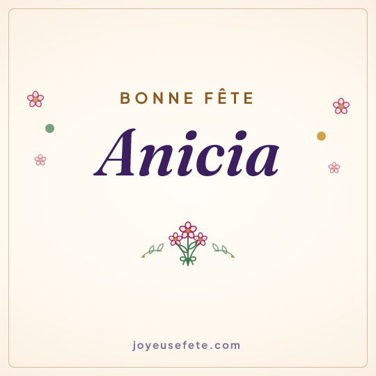 Image carrée « Bonne fête Anicia » pour WhatsApp