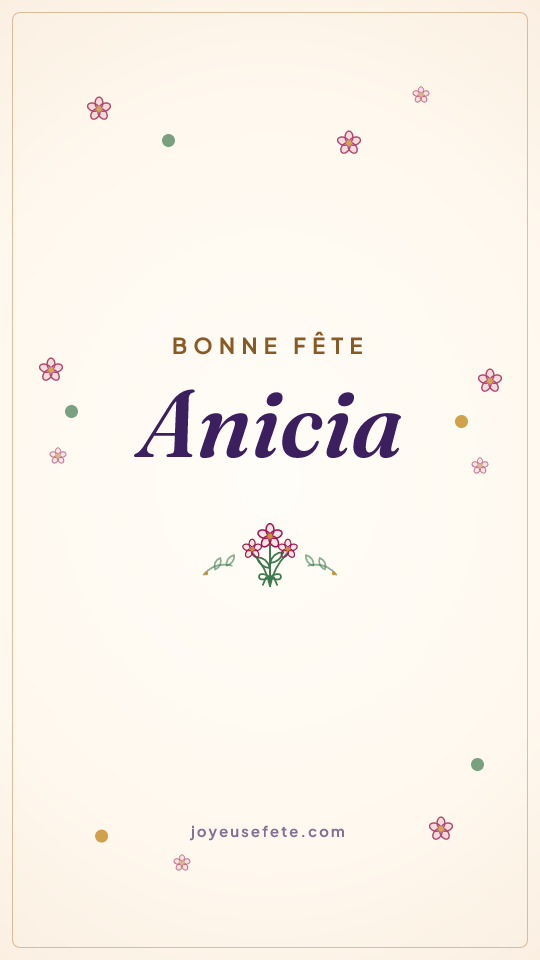 Image « Bonne fête Anicia » au format story