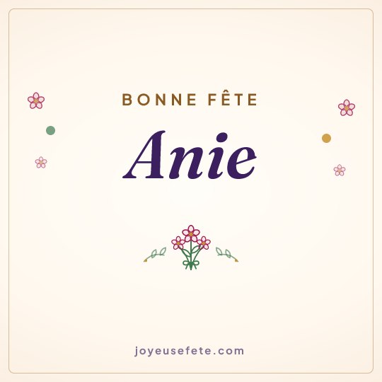Image carrée « Bonne fête Anie » pour WhatsApp