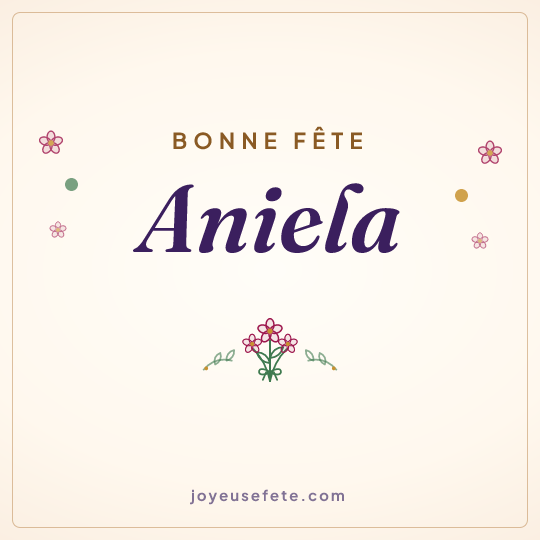 Image carrée « Bonne fête Aniela » pour WhatsApp