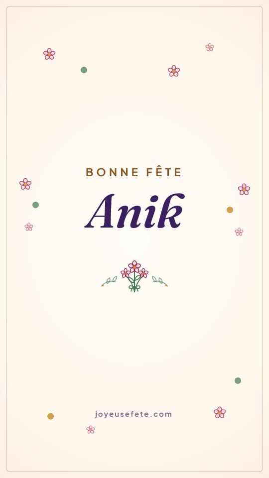 Image « Bonne fête Anik » au format story