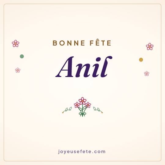 Image carrée « Bonne fête Anil » pour WhatsApp