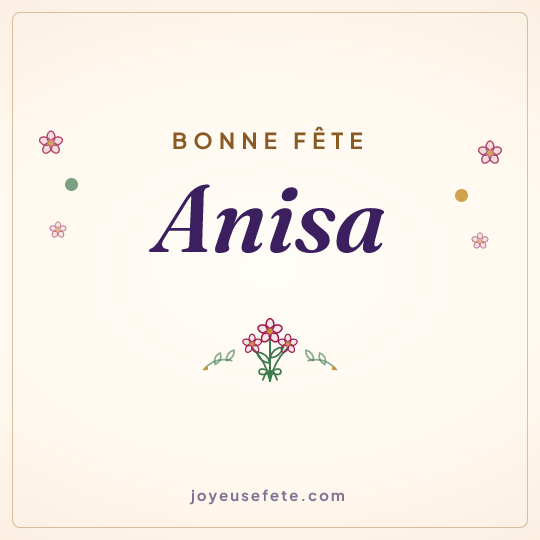 Image carrée « Bonne fête Anisa » pour WhatsApp