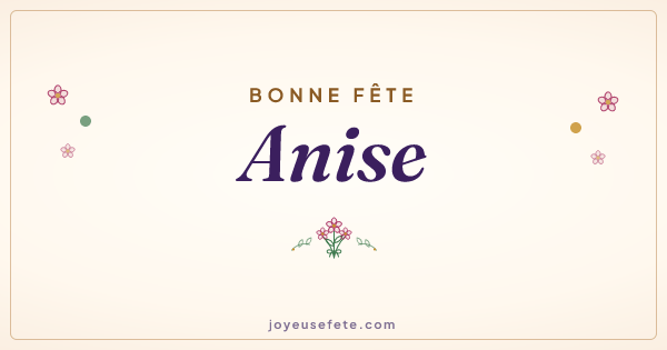 Image « Bonne fête Anise » au format large