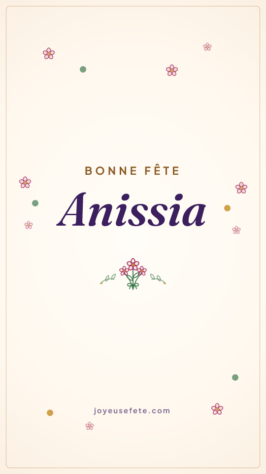 Image « Bonne fête Anissia » au format story