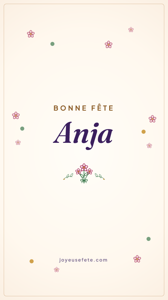 Image « Bonne fête Anja » au format story
