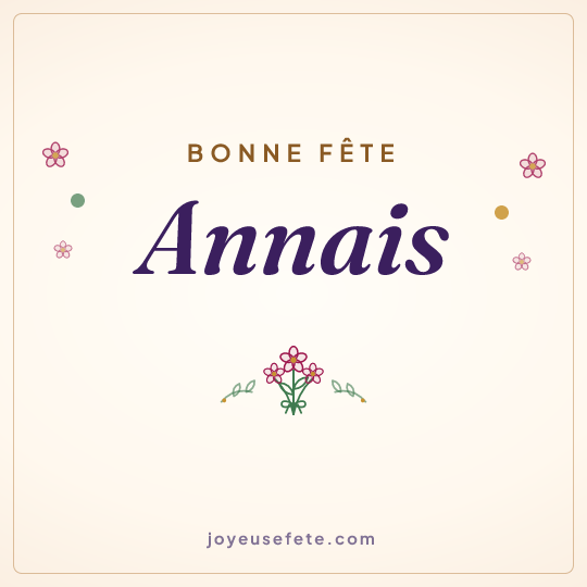 Image carrée « Bonne fête Annais » pour WhatsApp