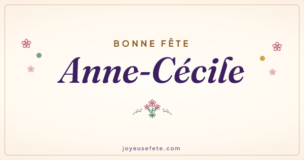 Image « Bonne fête Anne-Cécile » au format large