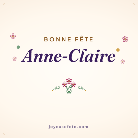 Image carrée « Bonne fête Anne-Claire » pour WhatsApp