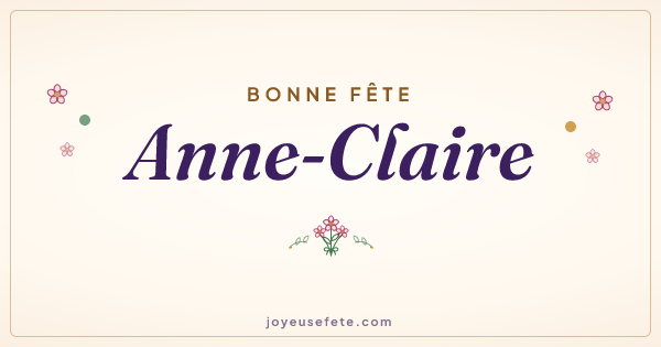 Image « Bonne fête Anne-Claire » au format large
