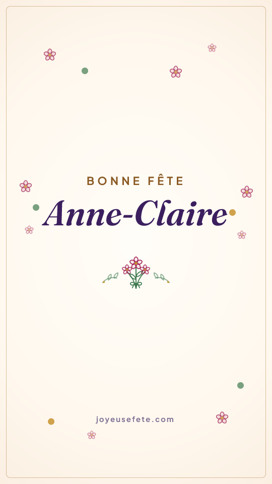 Image « Bonne fête Anne-Claire » au format story