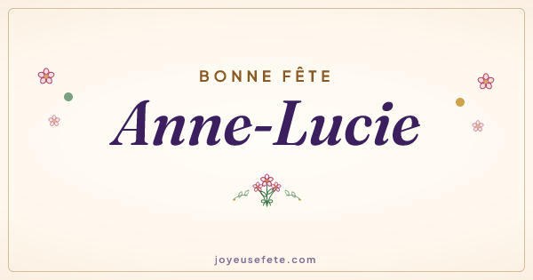 Image « Bonne fête Anne-Lucie » au format large