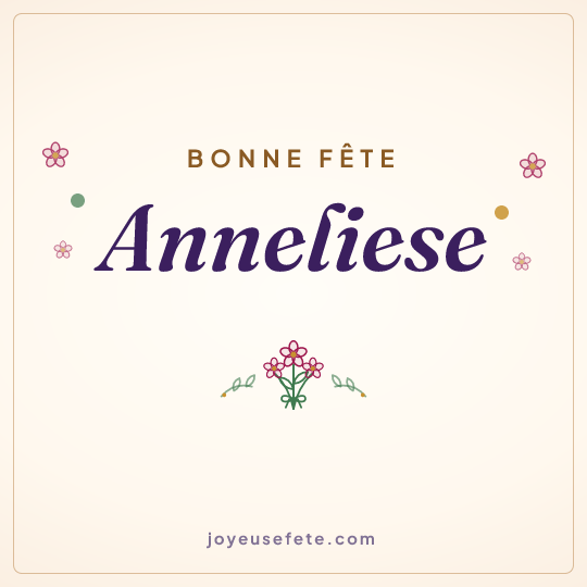 Image carrée « Bonne fête Anneliese » pour WhatsApp
