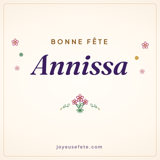 Image carrée « Bonne fête Annissa » pour WhatsApp