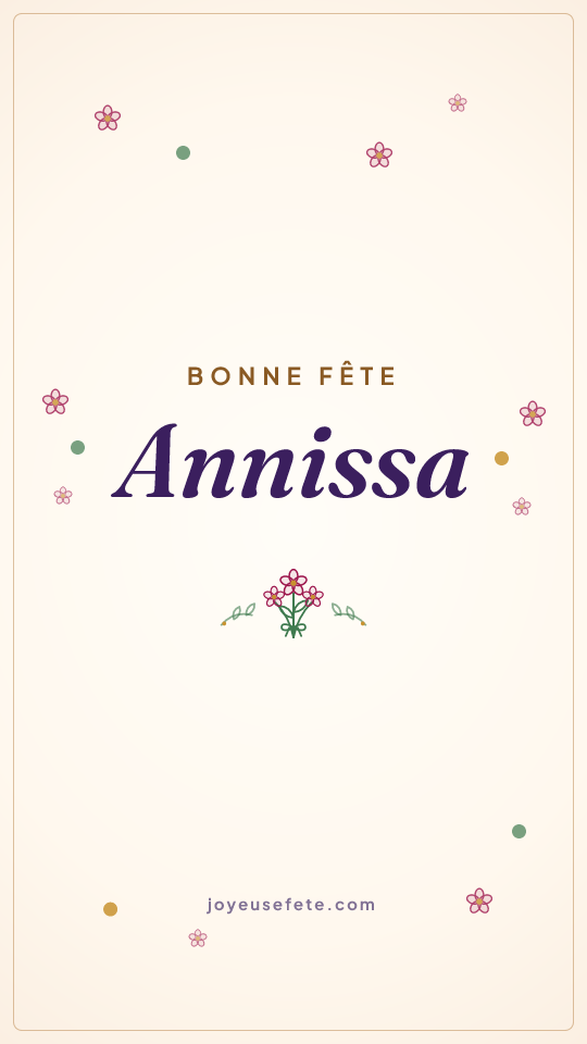 Image « Bonne fête Annissa » au format story