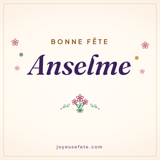 Image carrée « Bonne fête Anselme » pour WhatsApp
