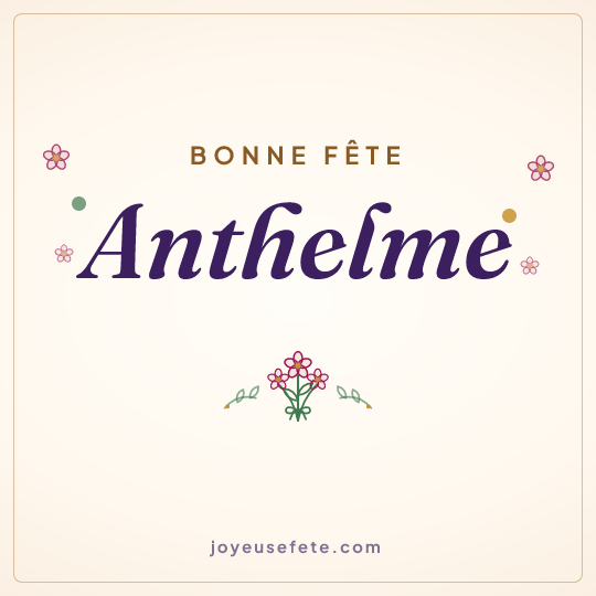 Image carrée « Bonne fête Anthelme » pour WhatsApp