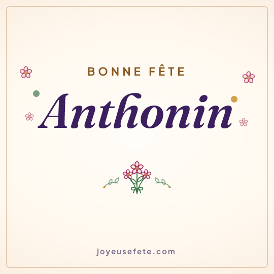 Image carrée « Bonne fête Anthonin » pour WhatsApp