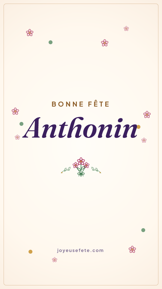 Image « Bonne fête Anthonin » au format story