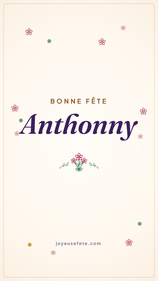 Image « Bonne fête Anthonny » au format story