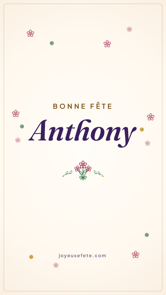 Image « Bonne fête Anthony » au format story